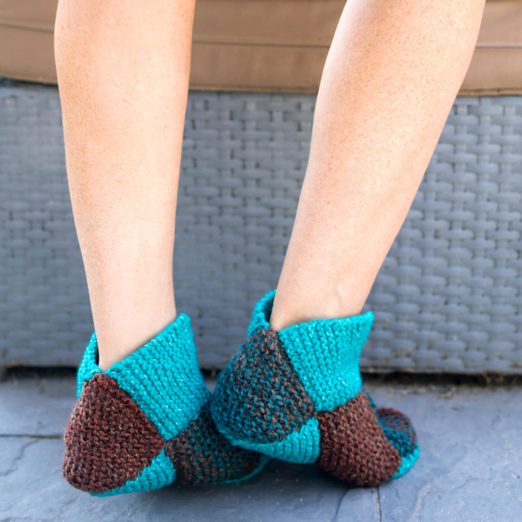 Origami Slippers Knitting Pattern